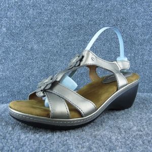 Thom Mcan Wanda Women Gladiator Sandal Shoes Pewter Leather Size 7 Medium